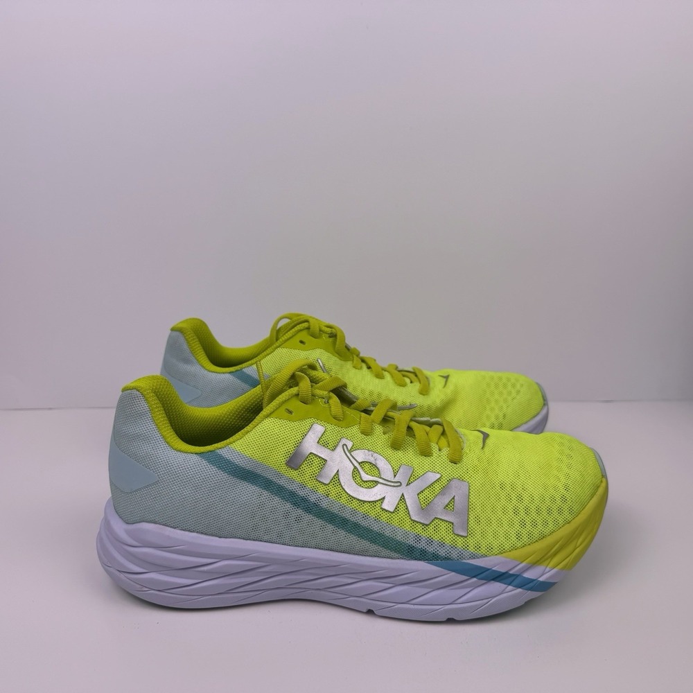 HOKA One One Rocket X Carbon Fiber Men's Size 8 White Yellow113532 BGEPR